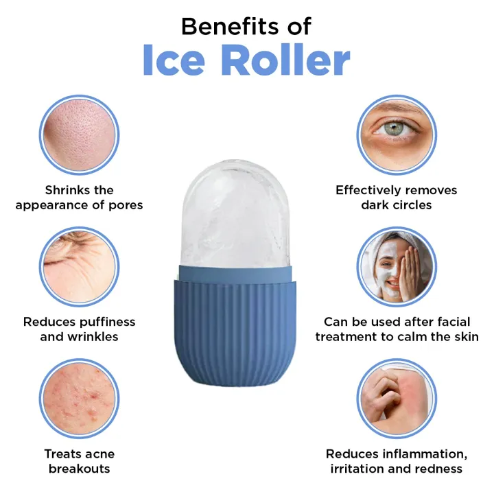 Silicone Face Ice Cube Massage Roller - Beauty Products Capsule Mold (Multicolor)